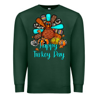 Sports Green happy turkey day Premium Sweatshirt - JahusDesignShop