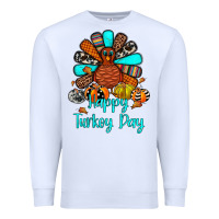 White happy turkey day Premium Sweatshirt - JahusDesignShop