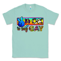 Seafoam it's ok to say gay Classic Tee - Zillion Design Studio