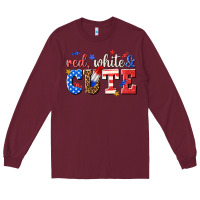 Burgundy red white and cute billie wilder Long Sleeve Tee - texasbilliewilder