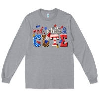 Heather Grey red white and cute billie wilder Long Sleeve Tee - texasbilliewilder