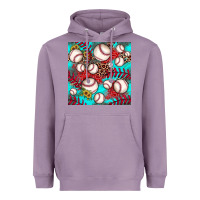 Lavender baseball leopard turquoise sunflower seamless pattern Heavyweight Hoodie - JahusDesignShop