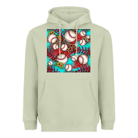 Matcha baseball leopard turquoise sunflower seamless pattern Heavyweight Hoodie - JahusDesignShop