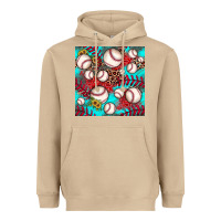 Mushroom baseball leopard turquoise sunflower seamless pattern Heavyweight Hoodie - JahusDesignShop