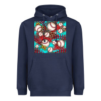 Navy baseball leopard turquoise sunflower seamless pattern Heavyweight Hoodie - JahusDesignShop