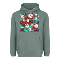 Sage baseball leopard turquoise sunflower seamless pattern Heavyweight Hoodie - JahusDesignShop