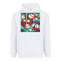 White baseball leopard turquoise sunflower seamless pattern Heavyweight Hoodie - JahusDesignShop