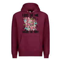 Burgundy less of me more of him Premium Hoodie - MaliasSmallBusiness