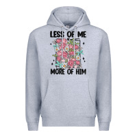 Heather Grey less of me more of him Premium Hoodie - MaliasSmallBusiness