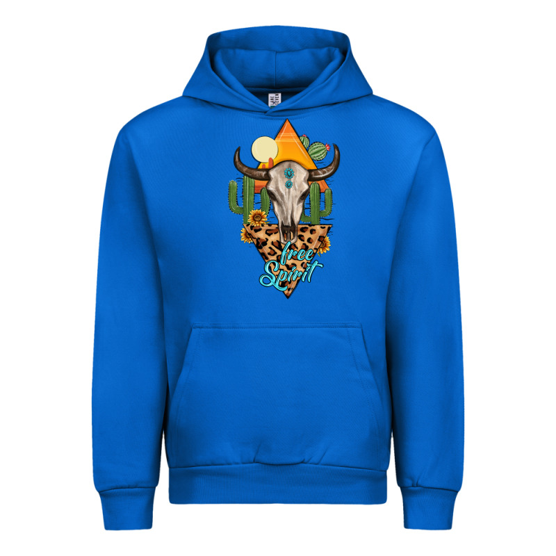 Free Spirit Bull Skull Urban Hoodie by MaliasSmallBusiness | Teevron