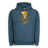 Pigment Midnight Navy free spirit bull skull Urban Hoodie - MaliasSmallBusiness
