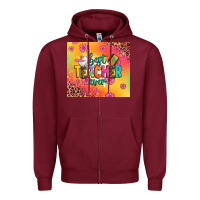 Burgundy best teacher ever Zipper Hoodie - Zillion Design Studio