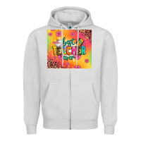 Dove Grey best teacher ever Zipper Hoodie - Zillion Design Studio