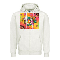 Oatmeal Heather best teacher ever Zipper Hoodie - Zillion Design Studio