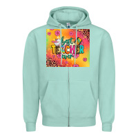 Seafoam best teacher ever Zipper Hoodie - Zillion Design Studio