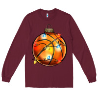 Burgundy christmas baskeball Long Sleeve Tee - Zillion Design Studio