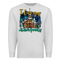 Dove Grey Christmas church and snow   ı love my church family Premium Sweatshirt - AdoDesignShop