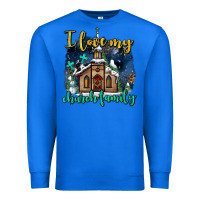 True Royal Christmas church and snow   ı love my church family Premium Sweatshirt - AdoDesignShop