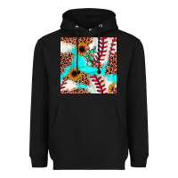 Black baseball leopard turquoise cactus sunflower seamless pattern Heavyweight Hoodie - JahusDesignShop