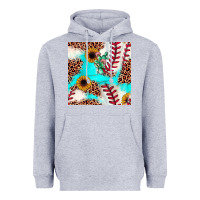 Heather Grey baseball leopard turquoise cactus sunflower seamless pattern Heavyweight Hoodie - JahusDesignShop
