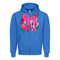 True Royal Breast Cancer Hearts Zipper Hoodie - texasbilliewilder