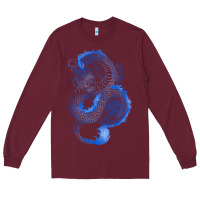 Burgundy blue dragon Long Sleeve Tee - RanaPortraitStore