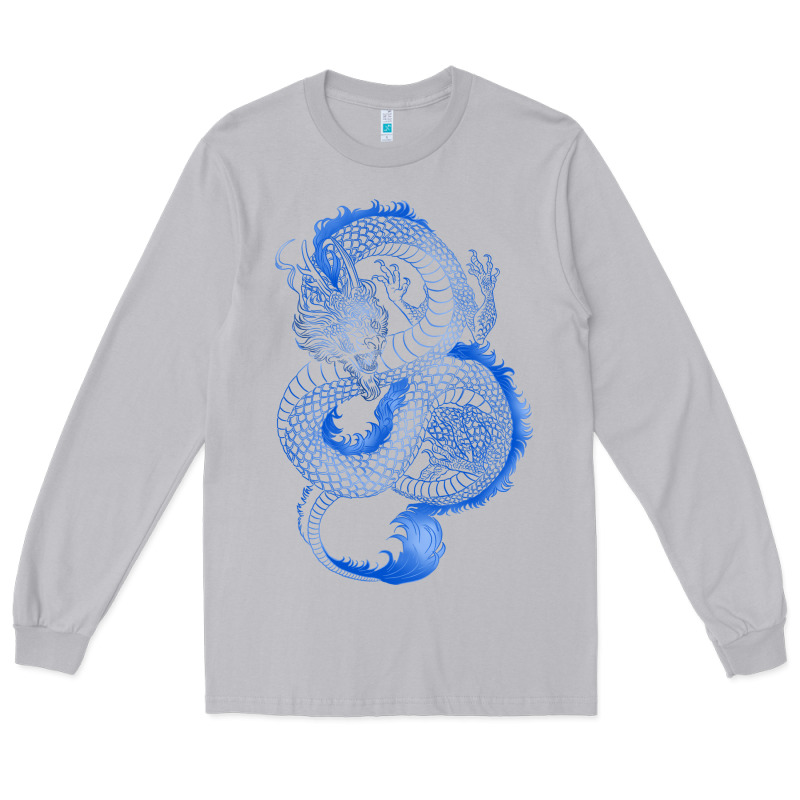 Blue Dragon Long Sleeve Tee by RanaPortraitStore | Teevron