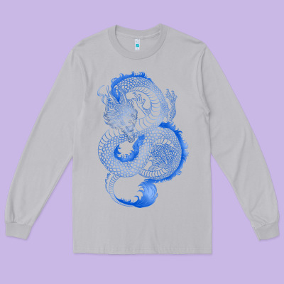 Long Sleeve Tee blue dragon
