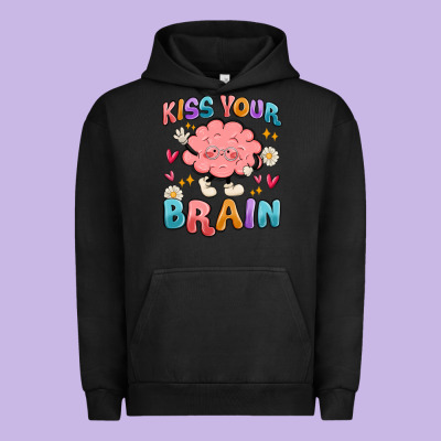 Kiss Your Brain Urban Hoodie Designed By Maliassmallbusiness