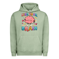 Pigment Oil Green kiss your brain Urban Hoodie - MaliasSmallBusiness