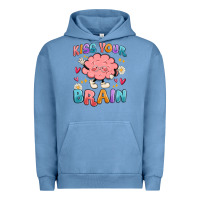 Pigment Pebble Blue kiss your brain Urban Hoodie - MaliasSmallBusiness