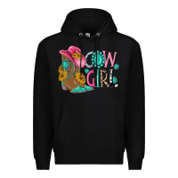 Black cow girl western boots Premium Hoodie - MaliasSmallBusiness