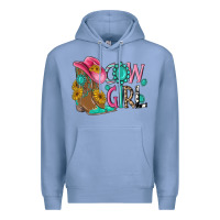 Colony Blue cow girl western boots Premium Hoodie - MaliasSmallBusiness