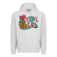 Dove Grey cow girl western boots Premium Hoodie - MaliasSmallBusiness