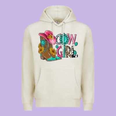 Cow Girl Western Boots Premium Hoodie Designed By Maliassmallbusiness