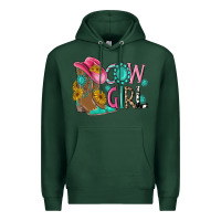 Sports Green cow girl western boots Premium Hoodie - MaliasSmallBusiness