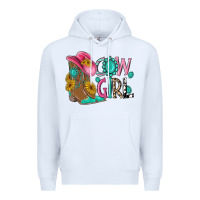 White cow girl western boots Premium Hoodie - MaliasSmallBusiness
