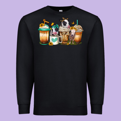 Heifers Coffee Cups Premium Sweatshirt Designed By Jasminsmagicworld