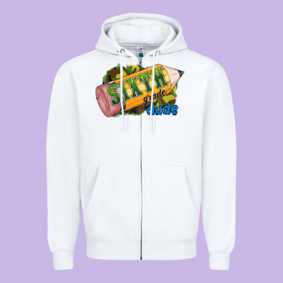 Sixth Grade Dude Zipper Hoodie Designed By Ranaportraitstore