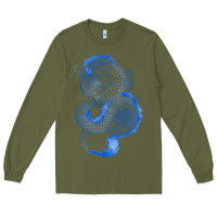 Army Green blue dragon Long Sleeve Tee - RanaPortraitStore