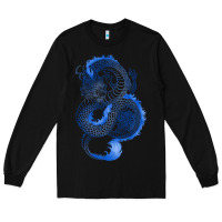 Black blue dragon Long Sleeve Tee - RanaPortraitStore