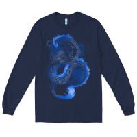 Navy blue dragon Long Sleeve Tee - RanaPortraitStore