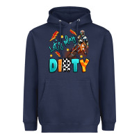 Navy let's play dirty Heavyweight Hoodie - Artiststas
