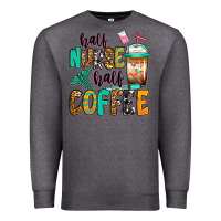 Charcoal Heather half nurse half coffee Premium Sweatshirt - Jasminsmagicworld