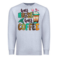 Heather Grey half nurse half coffee Premium Sweatshirt - Jasminsmagicworld