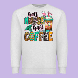 Half Nurse Half Coffee Premium Sweatshirt Designed By Jasminsmagicworld