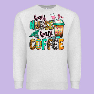 Half Nurse Half Coffee Premium Sweatshirt Designed By Jasminsmagicworld