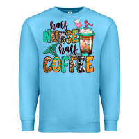 Ocean Blue half nurse half coffee Premium Sweatshirt - Jasminsmagicworld