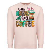 Pale Pink half nurse half coffee Premium Sweatshirt - Jasminsmagicworld