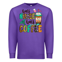 Purple half nurse half coffee Premium Sweatshirt - Jasminsmagicworld